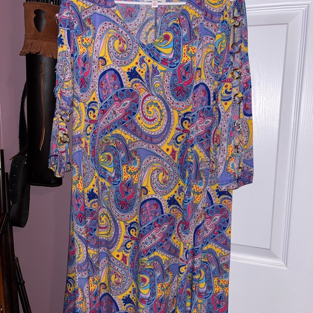Bright Paisley Multicolor Midi Dress
